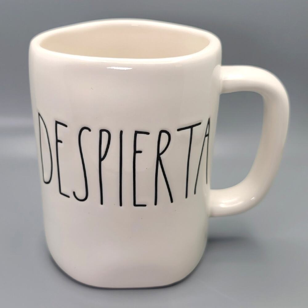 Rae Dunn Artisan Collection DESPIERTA Large Letter Font Coffee Mug by Magenta
